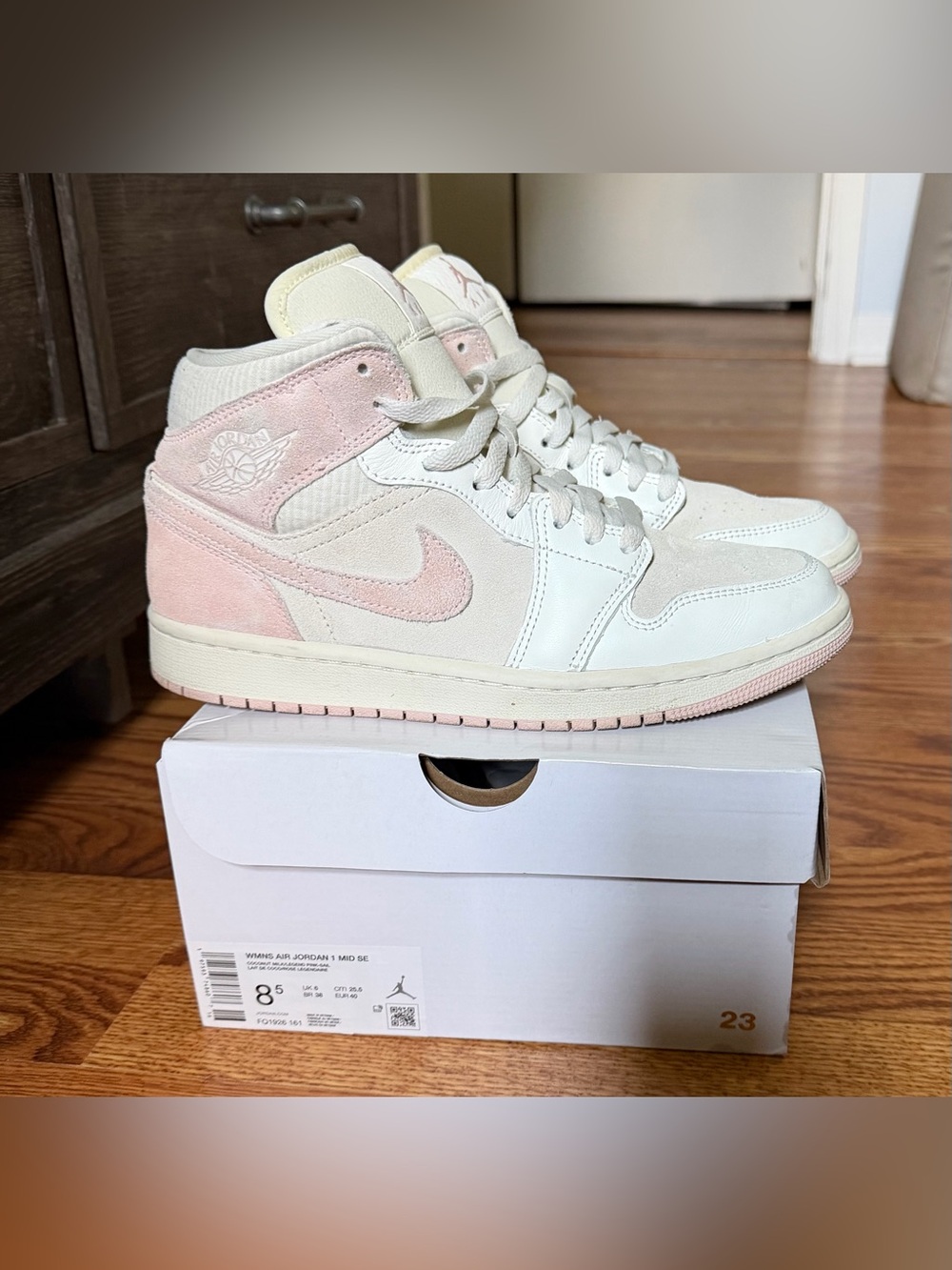 Nike Women’s Jordan Low-Top Sneakers in Blush and Off-White